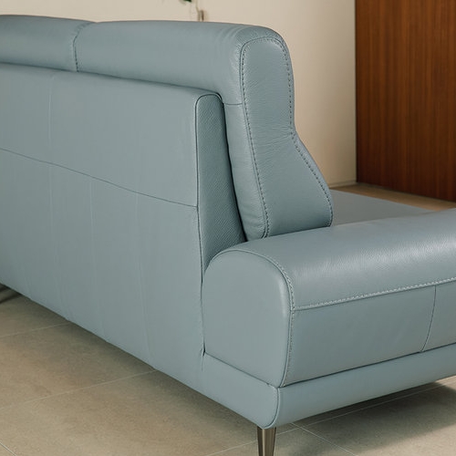 다우닝 클로 전체 천연통가죽 소파 4인용 (스툴별도)_이미지