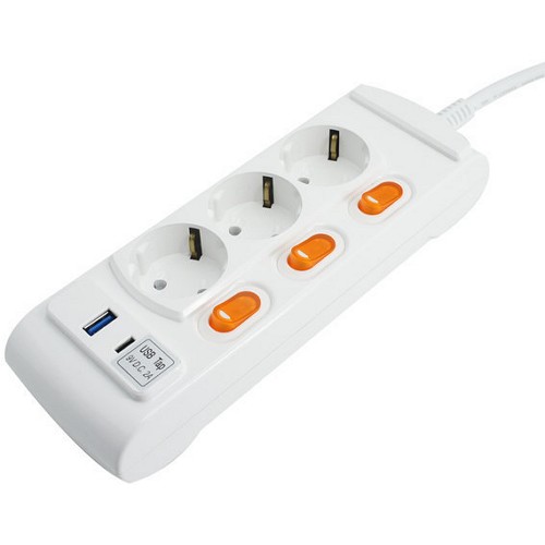 거성산업 지앤탭 3구 개별스위치 USB C타입 절전형 멀티탭