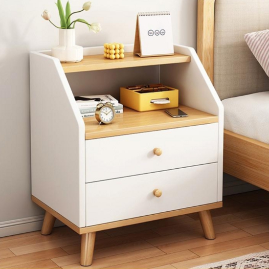 Kurua 원목 2단 서랍장 침대 협탁 400
