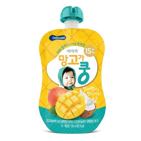 대웅생명과학 베베쿡 망고가 쿵 100ml (10개)