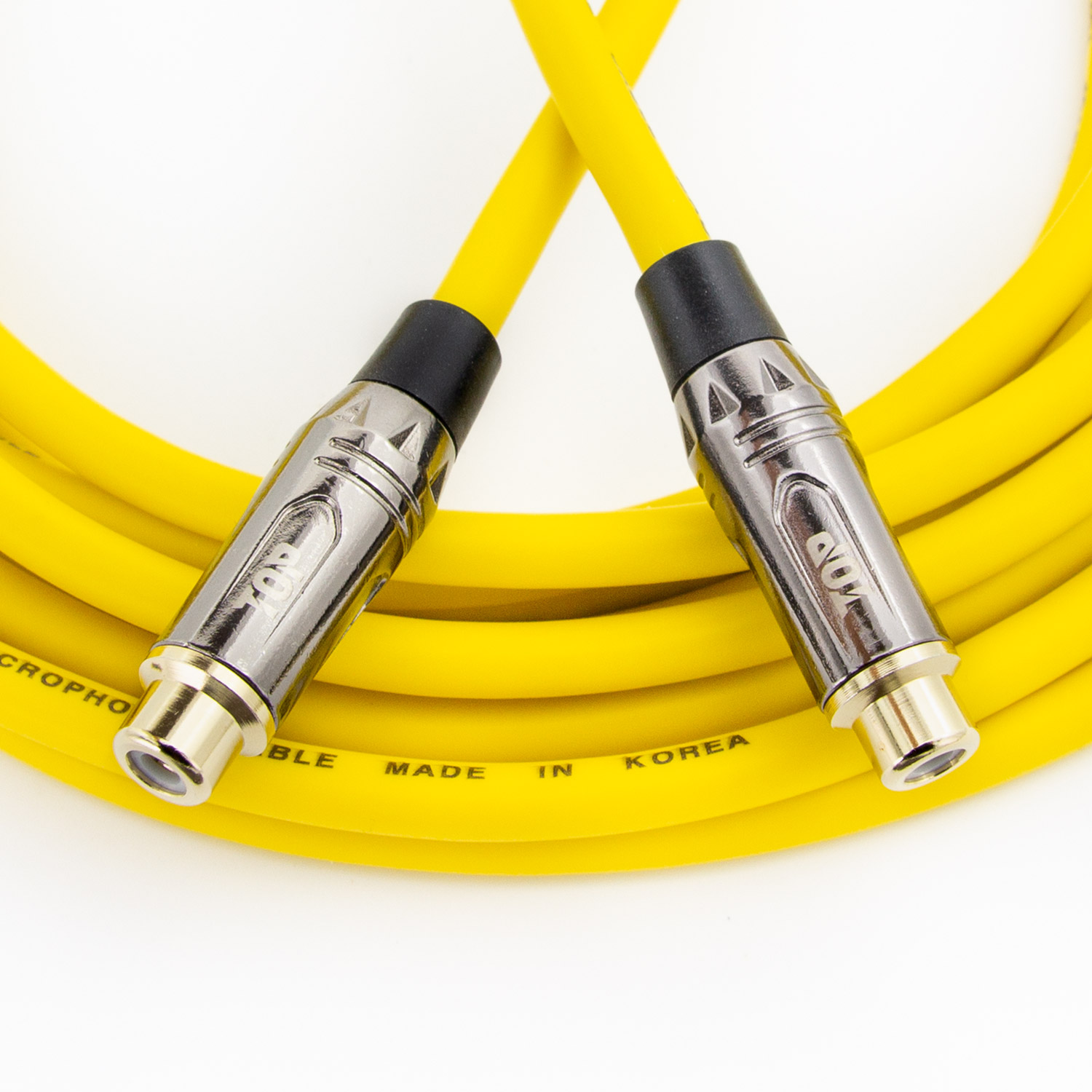 탑라인에이치디 HDTOP 메탈 RCA 암 to 암 연장 케이블 옐로우 (50m, HT-TP5081)_이미지