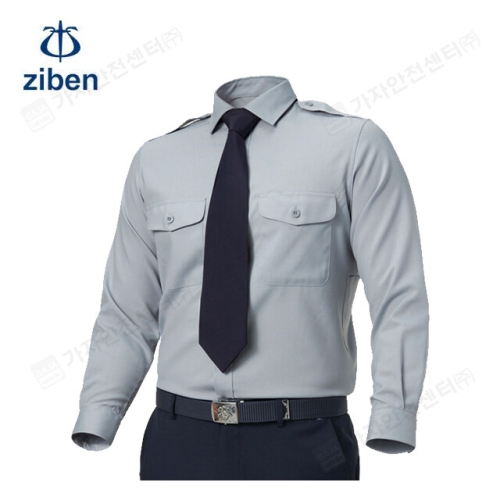 워크웨어 지벤 셔츠 지벤 ZB-Y1042 춘하경비복 긴팔 가슴포켓 펜꽂이 근무복