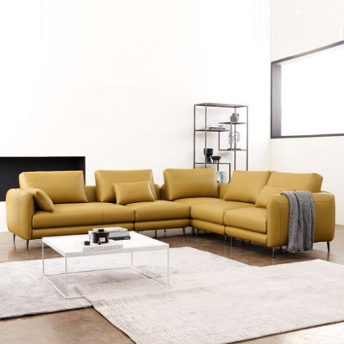 자코모 하모니 코너 모듈 천연가죽 소파 4인용