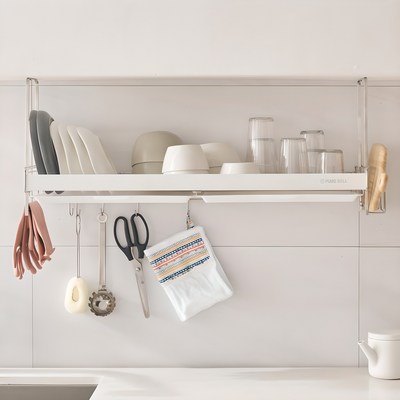 [불명] 퓨어셀 프라임 상부장 부착식 1단 식기건조대 800