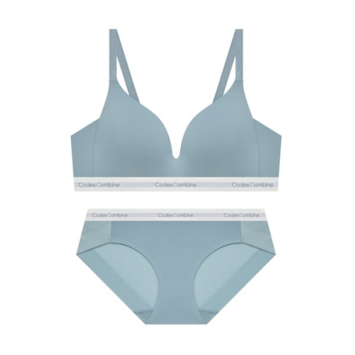 코데즈컴바인 코데즈컴바인이너웨어 쉘론 트라이앵글 퓨징 노와이어 브라 햄팬티 세트