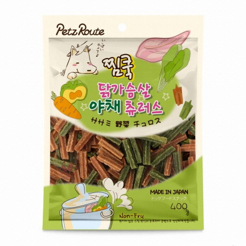 펫츠루트 찜쿡 닭가슴살 야채츄러스 400g (1개)_이미지