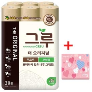 그루 더 오리지널 30m (30롤) + 여행용티슈 40매 세트_이미지