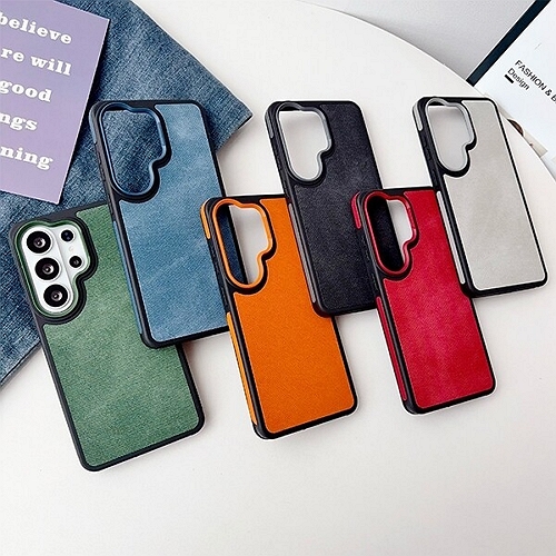 수나르 갤럭시S23 울트라 논슬립 컬러 범퍼 매트 가죽 케이스_이미지