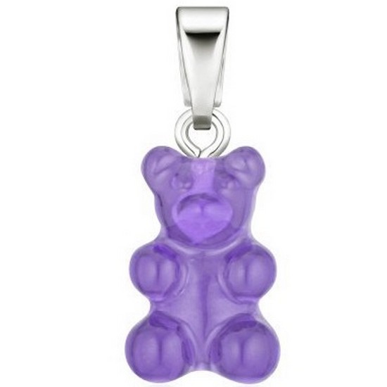 크리스탈 헤이즈 Nostalgia Bear Classic Connector Silver Pendant (Plum)