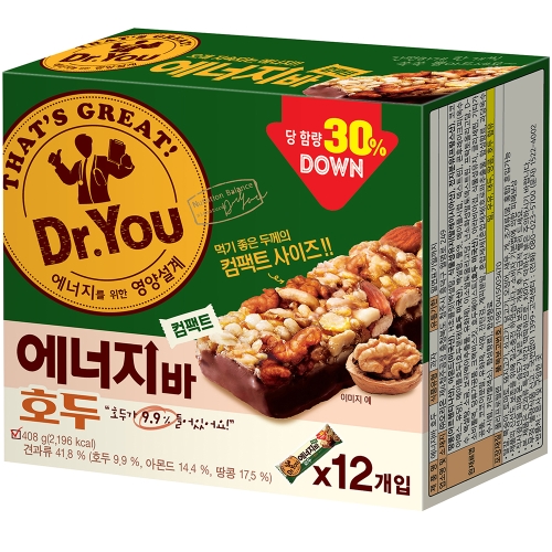 에너지바 호두 컴팩트 408g 1개
