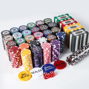 한빛시스템 국제규격 마카오 카지노칩 포커칩 게임칩 세트 1P