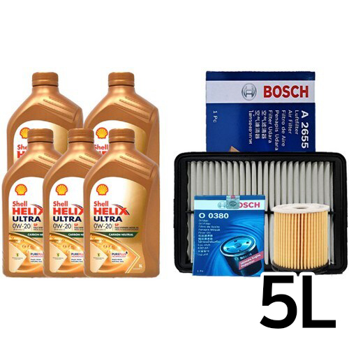 쉘 힐릭스 울트라 SP 0W20 5L + 보쉬필터 기아 더뉴 셀토스 SP2 PE 1.6 가솔린 터보