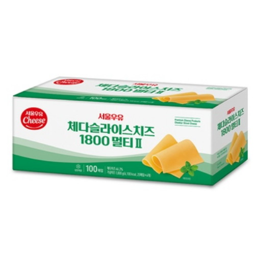 서울우유 체다 슬라이스 치즈 1800 멀티2 100매입 1.8kg (1개)_이미지