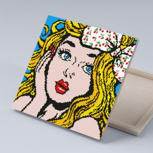아이러브페인팅 DIY 캔버스형 보석십자수 노란머리 소녀