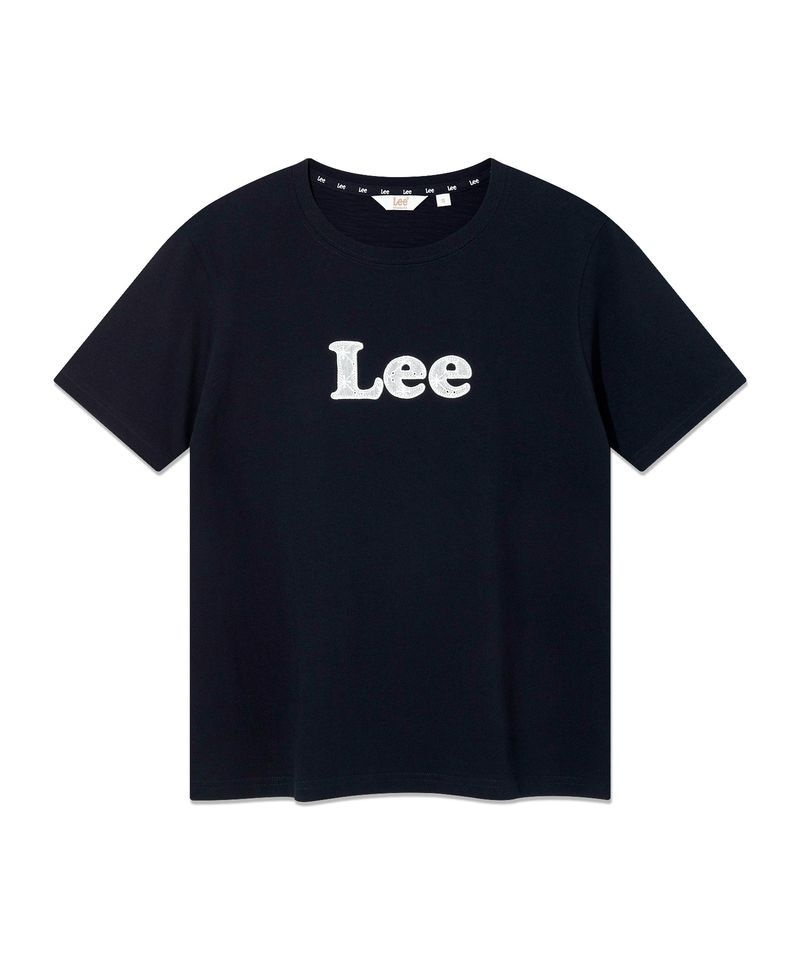 LEE 우먼 레이스 아플리케 티셔츠 네이비 LE2602ST62NA