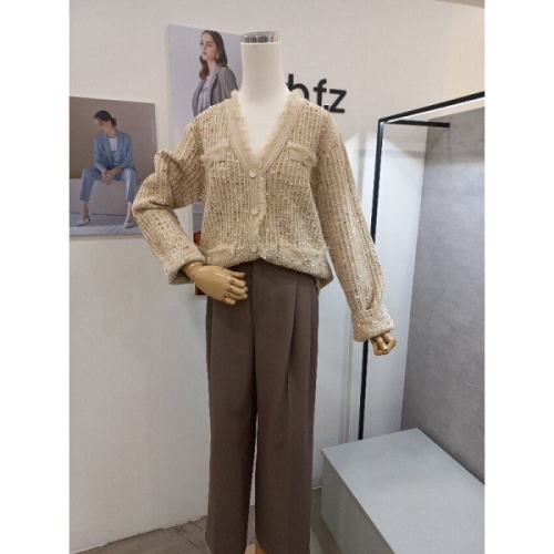  Ab.f.z 수술배색브이넥가디건 V3QY33