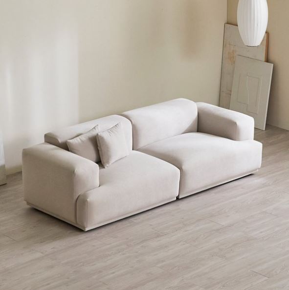 파로마 오르미 모듈 보드레더 패브릭 소파 3인용 (스툴별도)_이미지