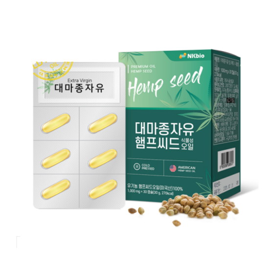 NK바이오 대마종자유 햄프씨드 식물성오일 30캡슐 (3개)