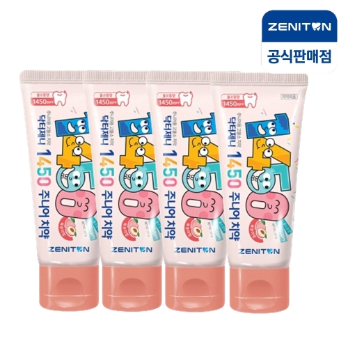 제니튼 닥터제니 1450 고불소 주니어 치약 복숭아향 60g (4개)_이미지