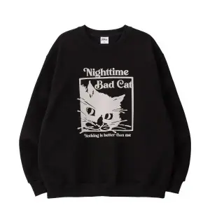낫띵이즈베럴댄미 맨투맨BAD CAT SWEATSHIRT_black 147695 M_이미지