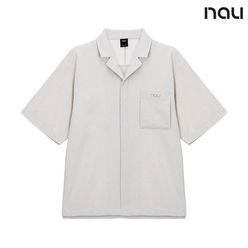  나우 시어서커 오픈 카라 셔츠 1NUYSM4901