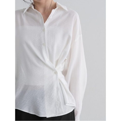 356364WC21 레이어드 스커트 셋업 셔츠 화이트