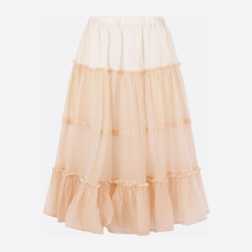 꼼데가르송 블러시 베이지 오간자 티어드 스커트 TQS006S26 2BEIGE_이미지