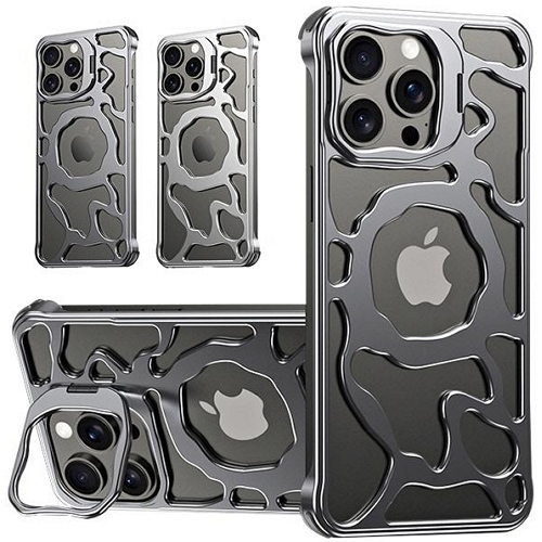 아이폰14 프로 맥세이프 메탈 프레임리스 거치대 케이스