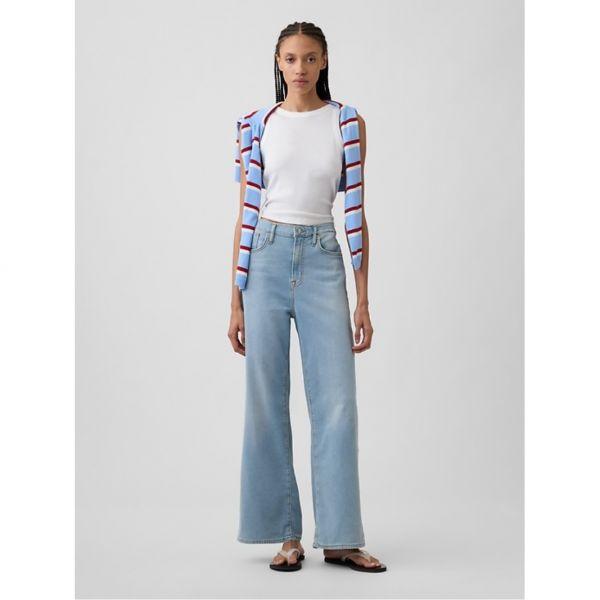 GAP 우먼 하이 라이즈 와이드 레그 Sweatpant 진 청바지 라이트 워시 11318864_이미지