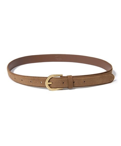 할렌 W round gold buckle suede belt T026tan_이미지