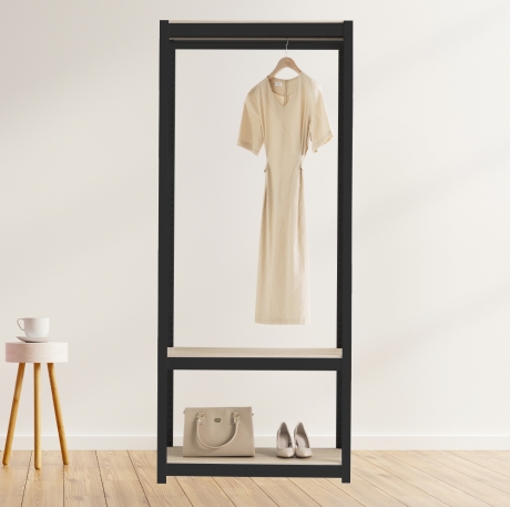 홈던트하우스 조립식 철제 3단 시스템 행거 1000x500 (행거봉 1개, 높이 180cm)_이미지