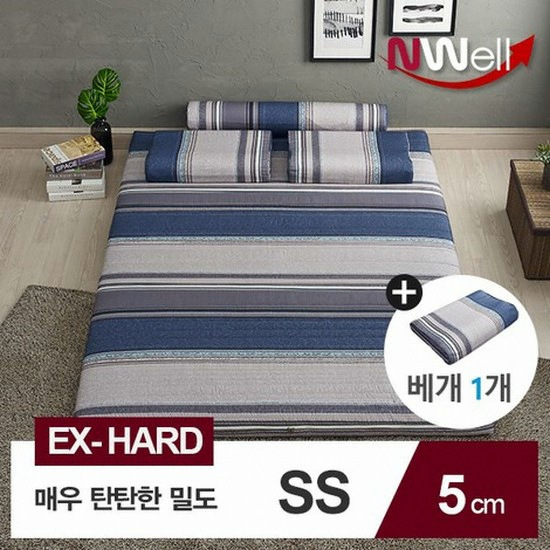 신우팜앤라텍스 느웰 하드 천연라텍스 매트리스 SS+베개 (5cm)_이미지