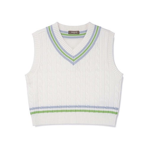 페리미츠 배색 꽈배기 니트조끼 P2411K420_06_이미지