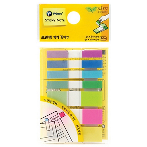 프린텍 단순생활 팝업 플래그 스티키노트 혼합네온 7색 FA4412-7N (1개)