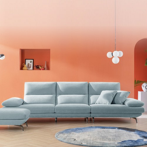 에싸 트리움 카시미라 패브릭 소파 4인용 (스툴포함)_이미지