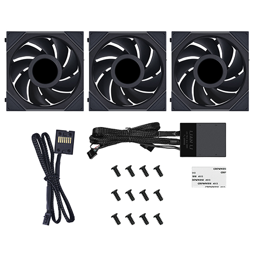 리안리 UNI FAN TL LCD 120 (컨트롤러/3팩, 블랙)_이미지