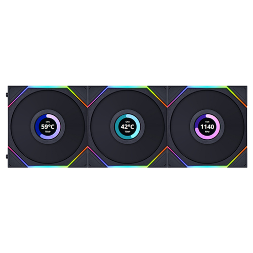 리안리 UNI FAN TL LCD 120 (컨트롤러/3팩, 블랙)_이미지