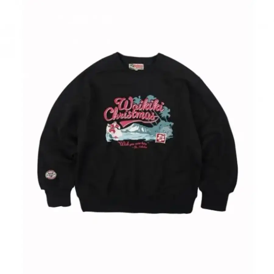 프리즘웍스 WAIKIKI CHRISTMAS POSTCARD SWEATSHIRT _ BLACK FZWCTS003