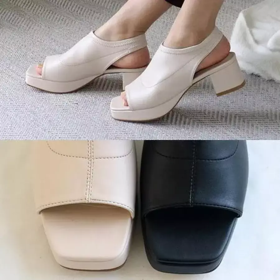 통굽 토오픈 여성 슬링백 샌들 5cm 5495445A