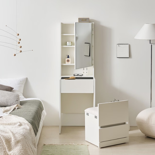 BIF보루네오  마르체 루아 수납 거울 틈새 화장대 세트 500