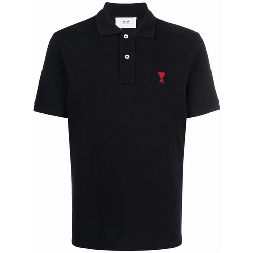 AMI 하트로고 폴로 티셔츠 BFHPL001 760 (001, 블랙)_이미지