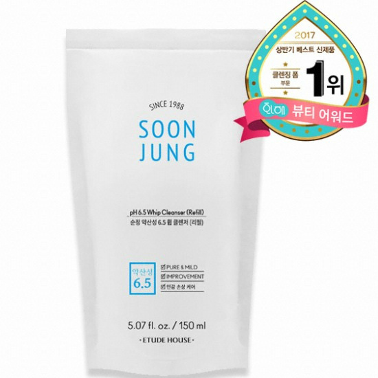 에뛰드하우스 순정 약산성 6.5 휩 클렌저 리필150ml (1개)_이미지