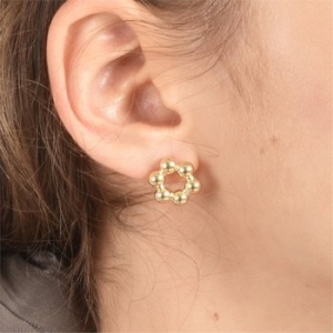하스  Round flower earrings_HB017