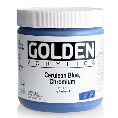 골든 H.B 아크릴릭 물감 473ML S7 Cerulean Blue, Chromium