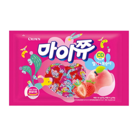 크라운제과 마이쮸 딸기 복숭아 720g이미지입니다. 누르면 해당 게시물로 새창이동합니다.