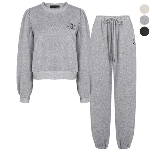 BNX 여성 기모 퍼프 맨투맨 조거 팬츠 세트_PHD4TC3710_이미지