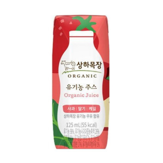 매일유업 상하목장 유기농 주스 사과 딸기 케일 125ml (12개)