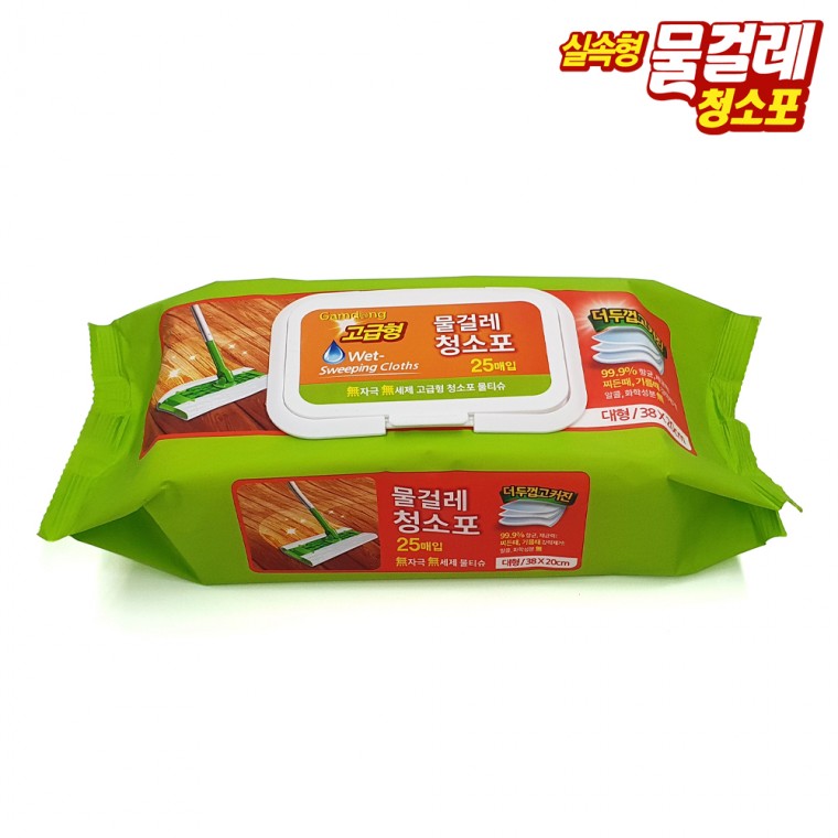 감동 고급형 물걸레 청소포 캡형 대형 25매 (10개)_이미지