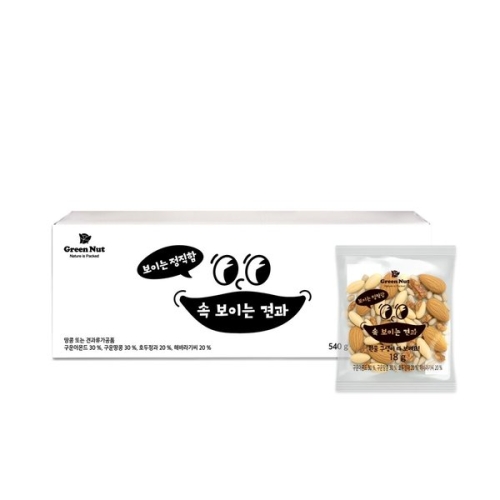 동우농산 그린너트 하루견과 속 보이는 견과 18g 30개입 (1개)_이미지