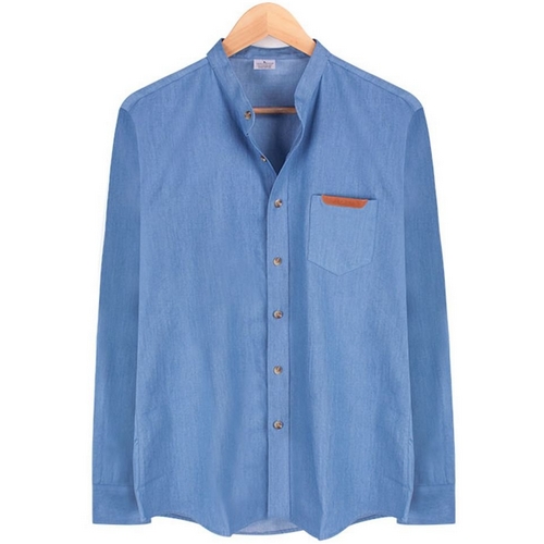 배색 데님 셔츠 NWM002